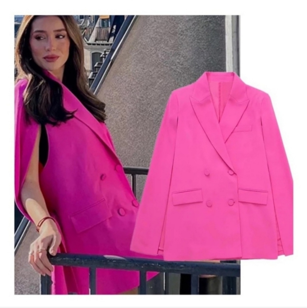 Zara Cape Blazer Size XS and S Pink - Picture 11 of 16